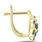 Goldplattierte Silberohrringe mit blauem Diamant