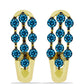 Goldplattierte Silberohrringe mit blauem Diamant