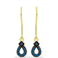 Goldplattierte Silberohrringe mit blauem Diamant