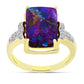 Goldplattierter Silberring mit Lilafarbenem Kupfertürkis und weißem Topas