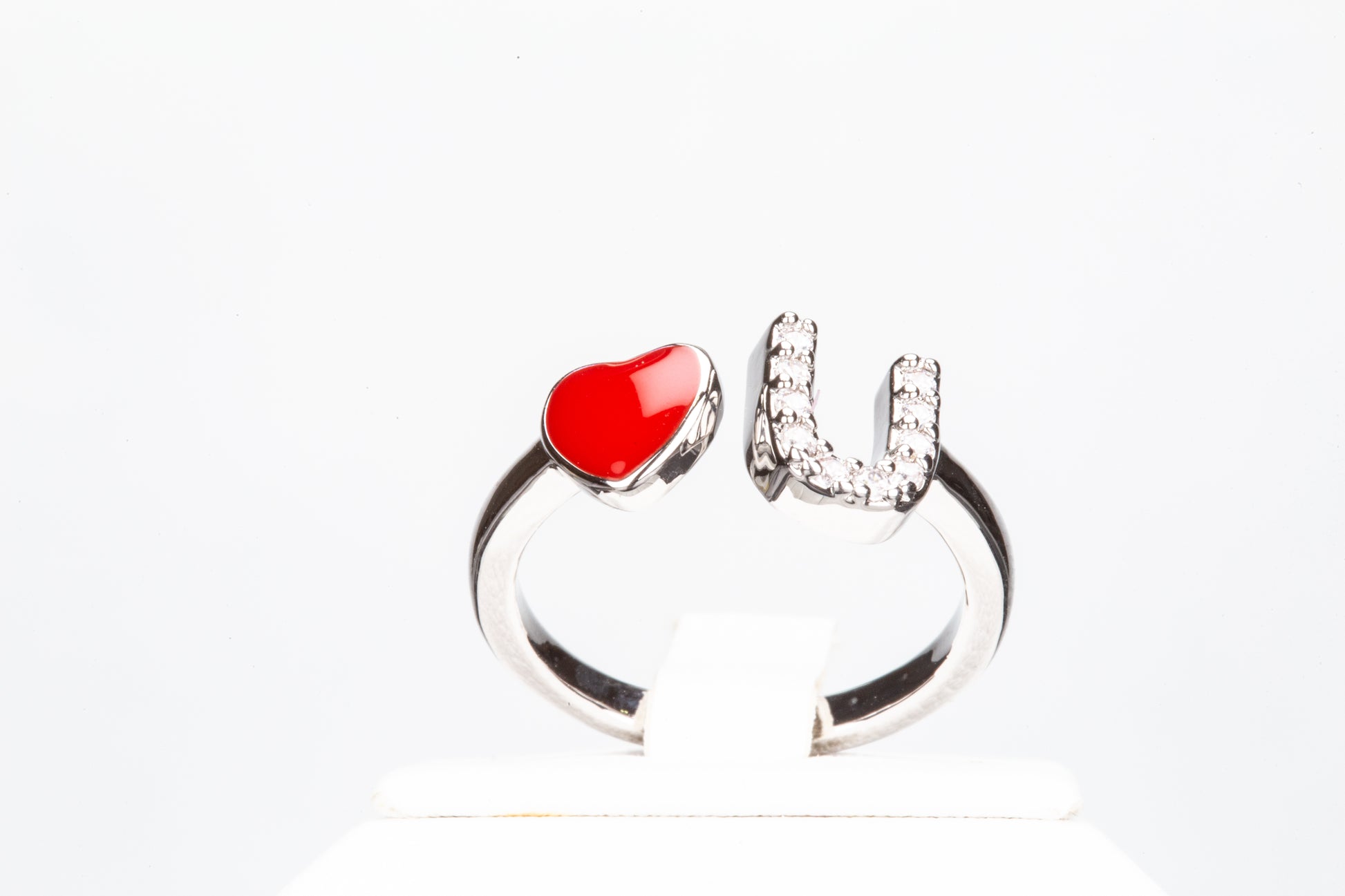 Ring aus goldplattierterr Legierung mit rotem Emporia®-Kristall 1 
