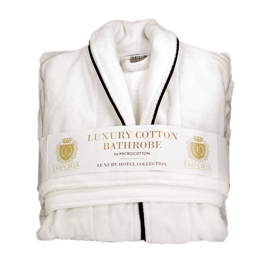 Microcotton (suede) Luxury Bathrobe, with black stitching, size: S-M