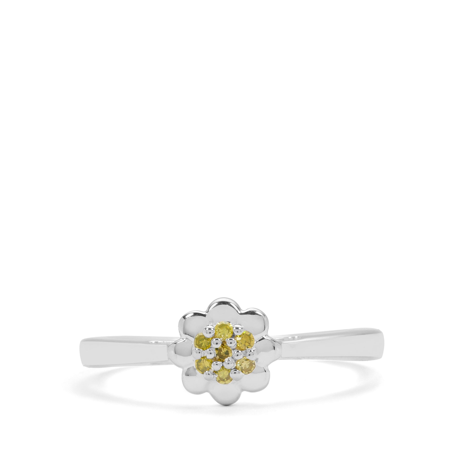 Silberring mit gelbem Diamant 1 