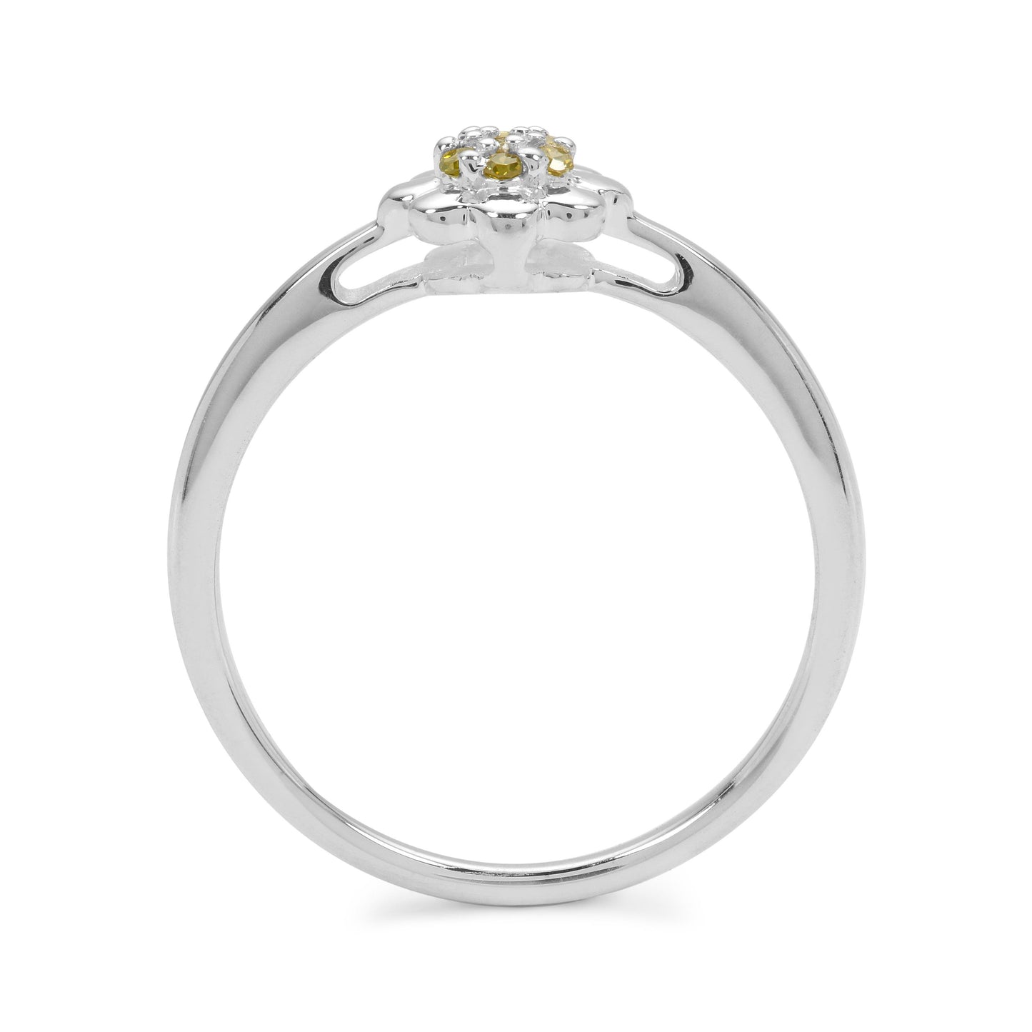 Silberring mit gelbem Diamant