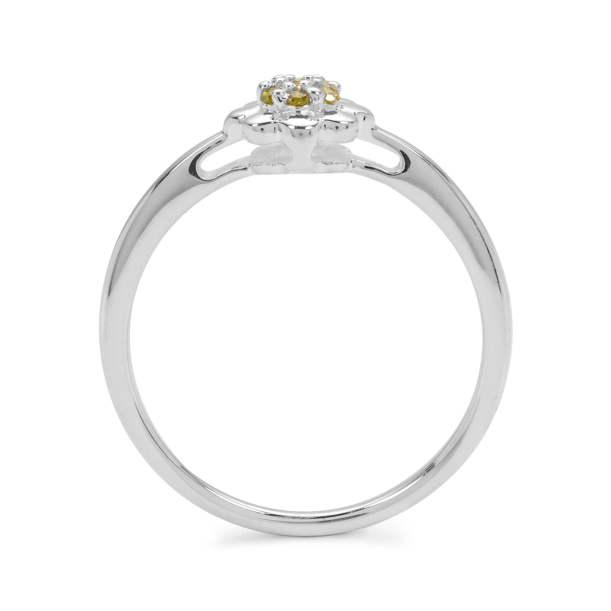 Silberring mit gelbem Diamant 2 