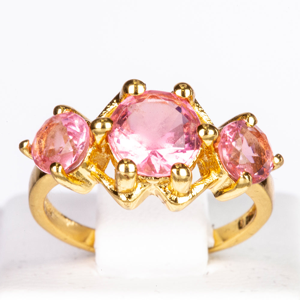 Ring aus goldplattierterr Legierung mit rosafarbenem Emporia® Kristall