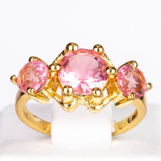 Ring aus goldplattierterr Legierung mit rosafarbenem Emporia® Kristall