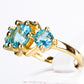 Ring aus goldplattierterr Legierung mit blauem Emporia®-Kristall