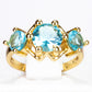 Ring aus goldplattierterr Legierung mit blauem Emporia®-Kristall