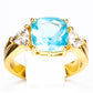 Ring aus goldplattierterr Legierung mit blauem Emporia®-Kristall