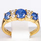 Ring aus goldplattierterr Legierung mit blauem Emporia®-Kristall und weißem Emporia® Kristall