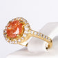 Ring aus goldplattierterr Legierung mit orangefarbenem Emporia® Kristall und weißem Emporia® Kristall