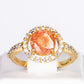 Ring aus goldplattierterr Legierung mit orangefarbenem Emporia® Kristall und weißem Emporia® Kristall