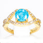 Ring aus goldplattierterr Legierung mit blauem Emporia®-Kristall und weißem Emporia® Kristall
