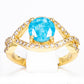 Ring aus goldplattierterr Legierung mit blauem Emporia®-Kristall und weißem Emporia® Kristall