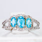 Ring aus goldplattierterr Legierung mit blauem Emporia®-Kristall und weißem Emporia® Kristall