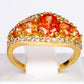 Ring aus goldplattierterr Legierung mit orangefarbenem Emporia® Kristall und weißem Emporia® Kristall