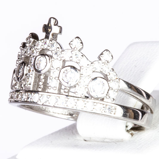 Ring aus goldplattierterr Legierung mit weißem Emporia® Kristall