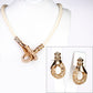Schmuckgarnitur aus aus goldplattierter Legierung mit weißem Emporia® Kristall und Perle