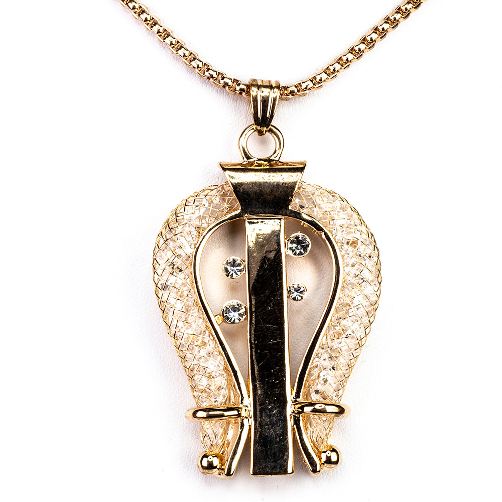 Schmuckgarnitur aus aus goldplattierter Legierung mit weißem Emporia® Kristall