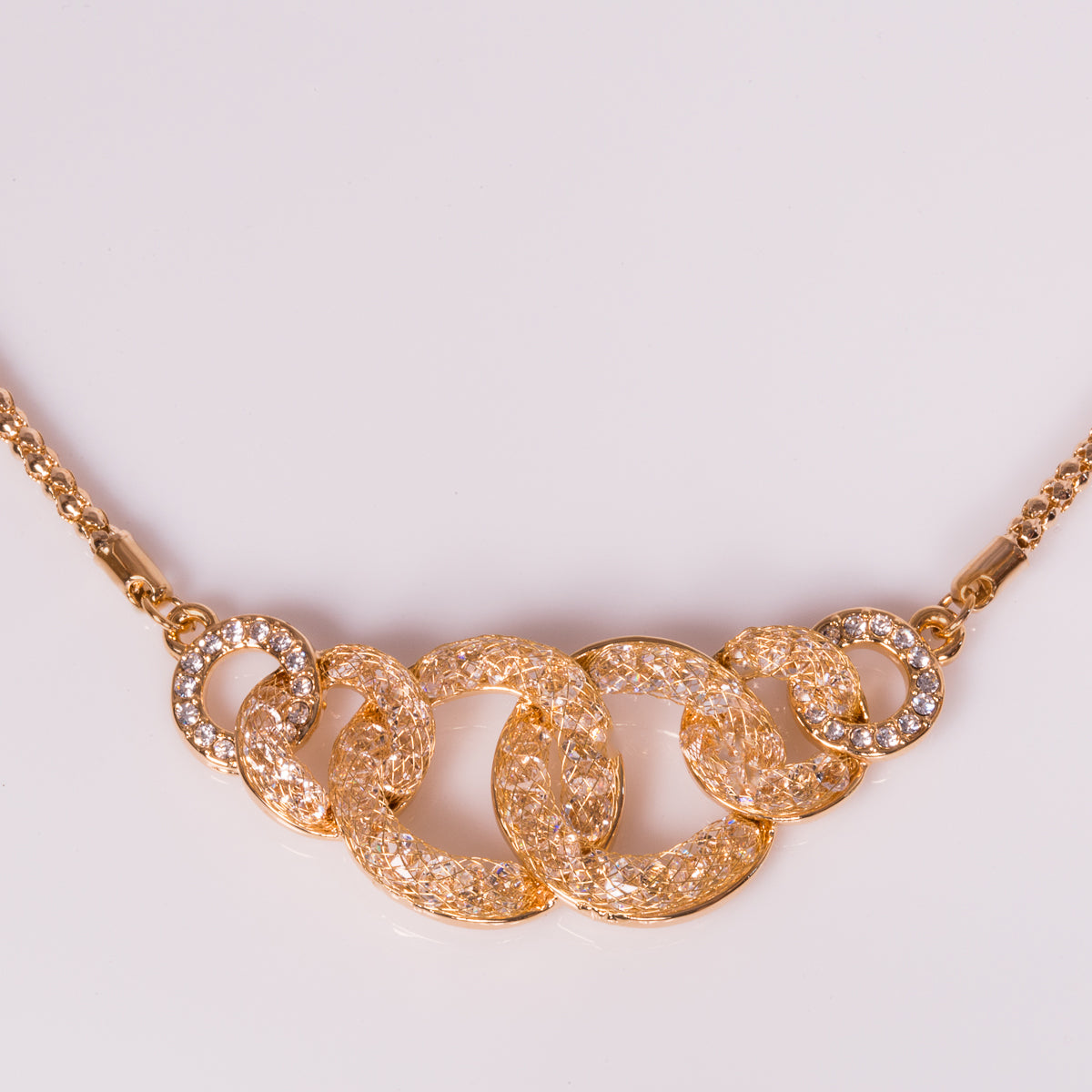 Halskette aus goldplattierter Legierung mit weißem Emporia® Kristall