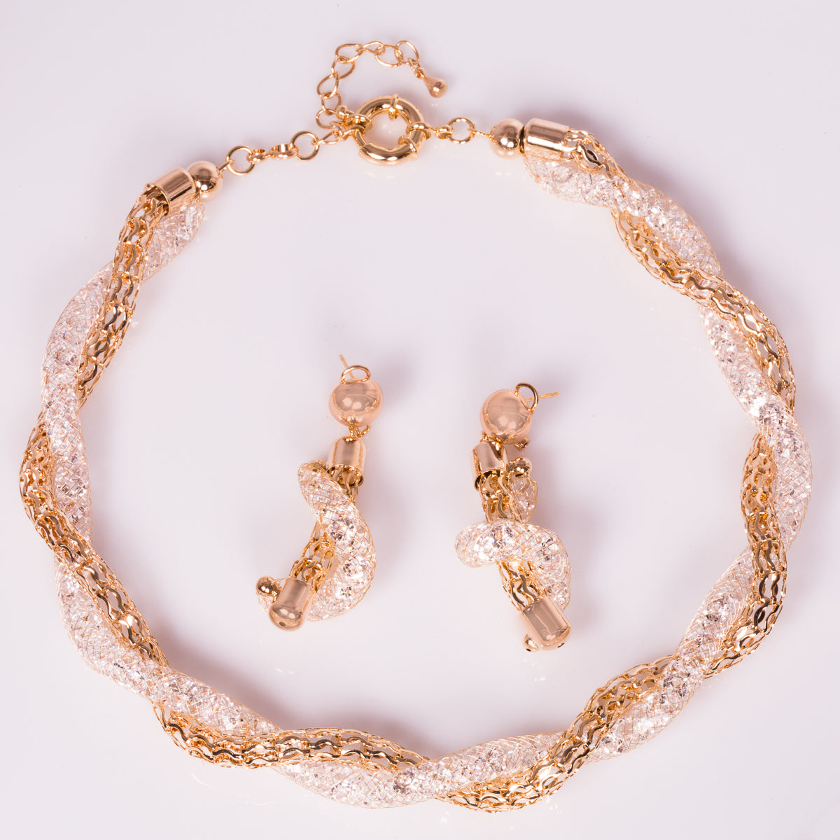 Halskette aus goldplattierter Legierung mit weißem Emporia® Kristall