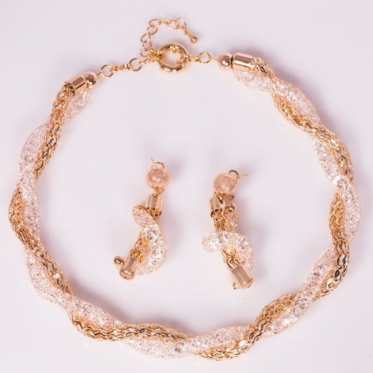 Halskette aus goldplattierter Legierung mit weißem Emporia® Kristall