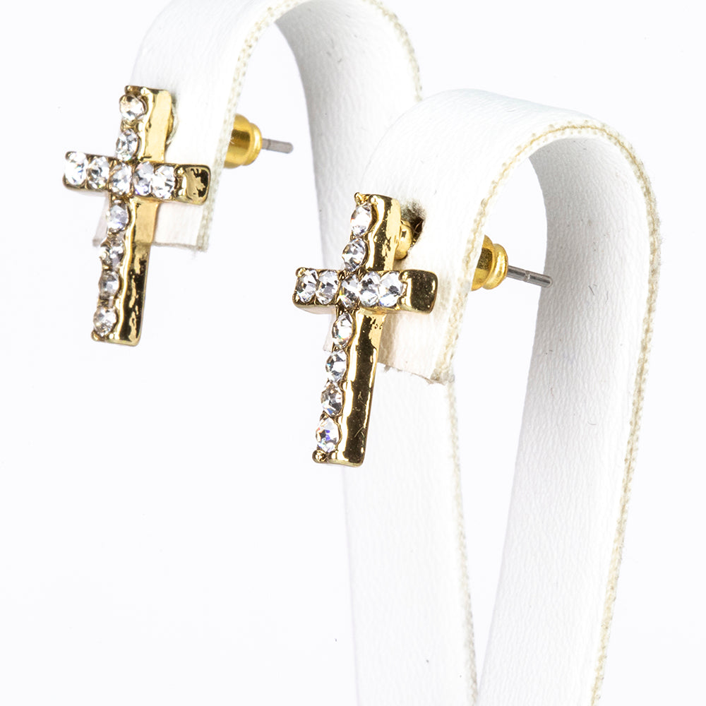 Schmuckgarnitur aus aus goldplattierter Legierung mit weißem Emporia® Kristall 1 