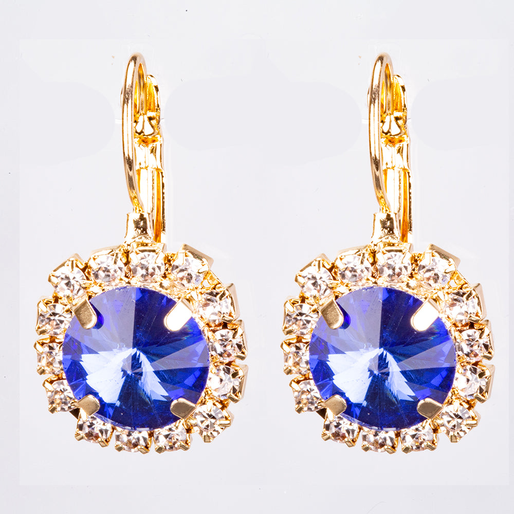 Schmuckgarnitur aus aus goldplattierter Legierung mit blauem Emporia®-Kristall 4 