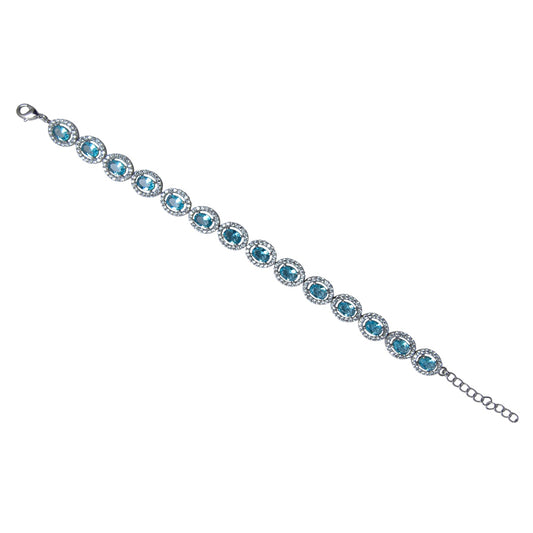 Armband aus goldplattiertesr Legierung mit blauem Emporia®-Kristall