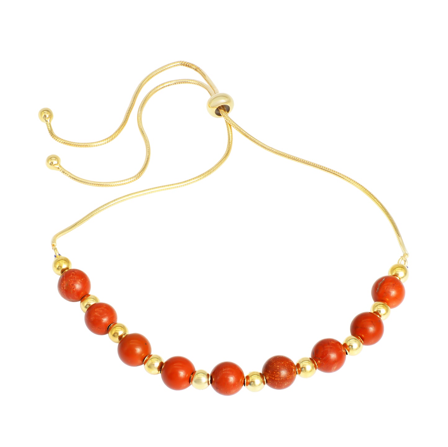 Goldplattiertes Silberarmband mit rotem Achat