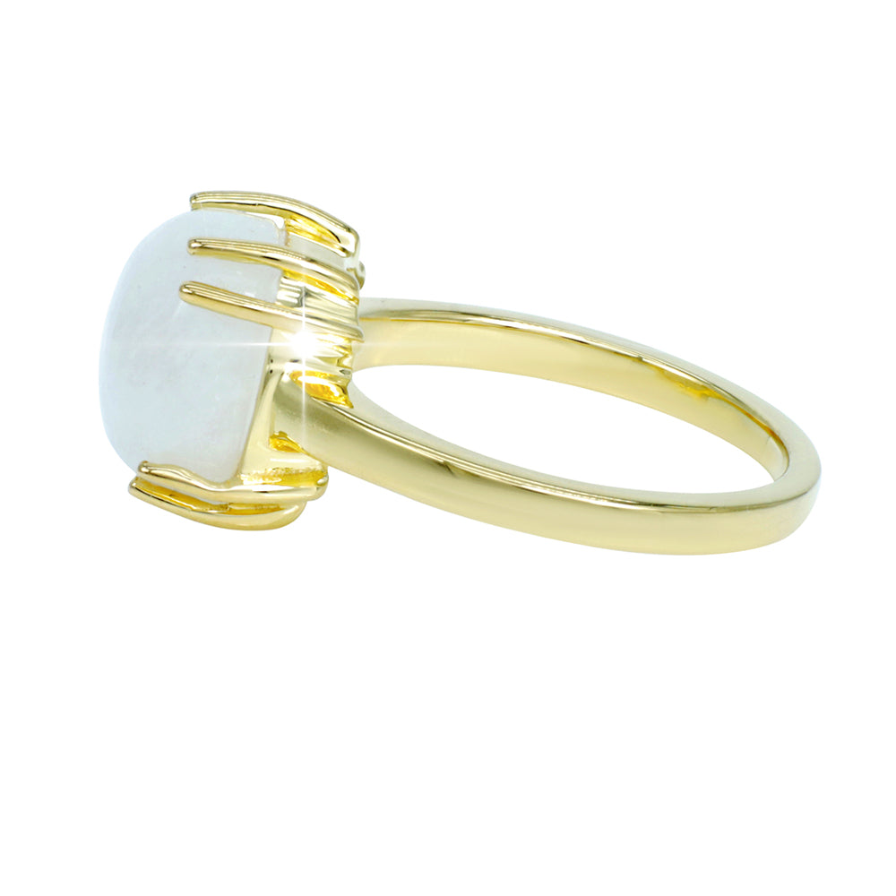 Goldplattierter Silberring mit Regenbogenmondstein 3 