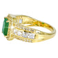 Goldplattierter Silberring mit Sakota Smaragd und weißem Topas