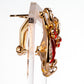 Schmuckgarnitur aus aus goldplattierter Legierung mit rotem Emporia®-Kristall