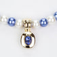 Schmuckgarnitur aus aus goldplattierter Legierung mit weißer Perle und blauem Emporia®-Kristall