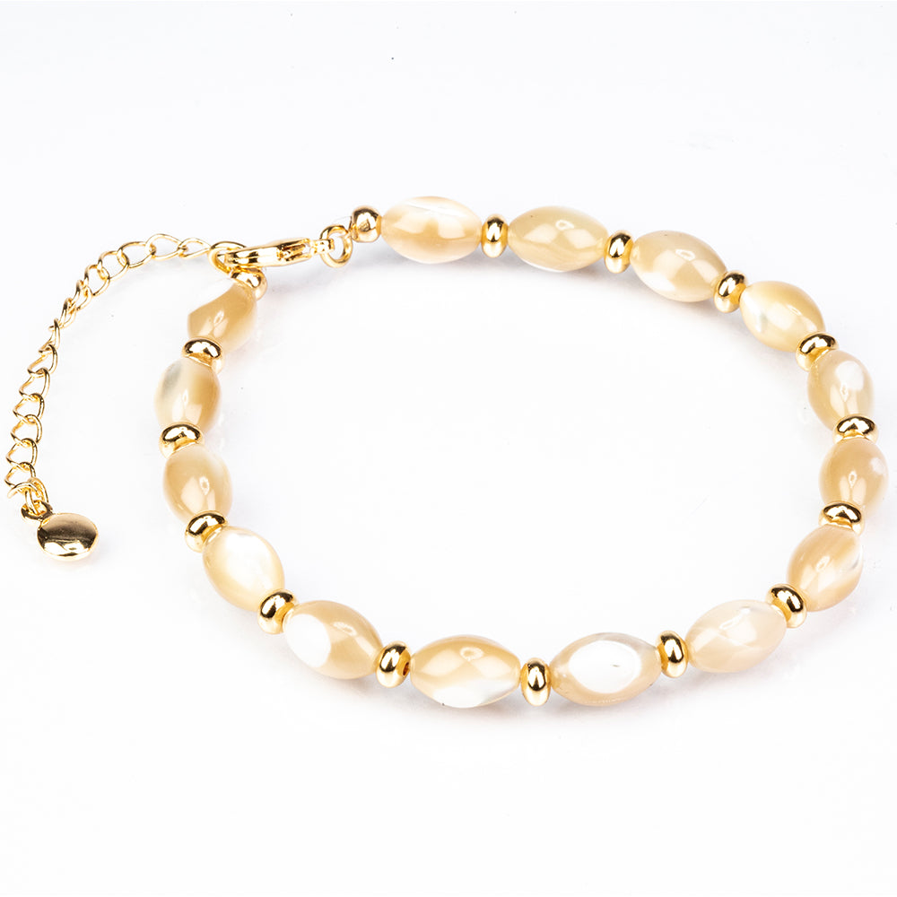 Armband aus goldplattiertesr Legierung mit Perlmutt 1 