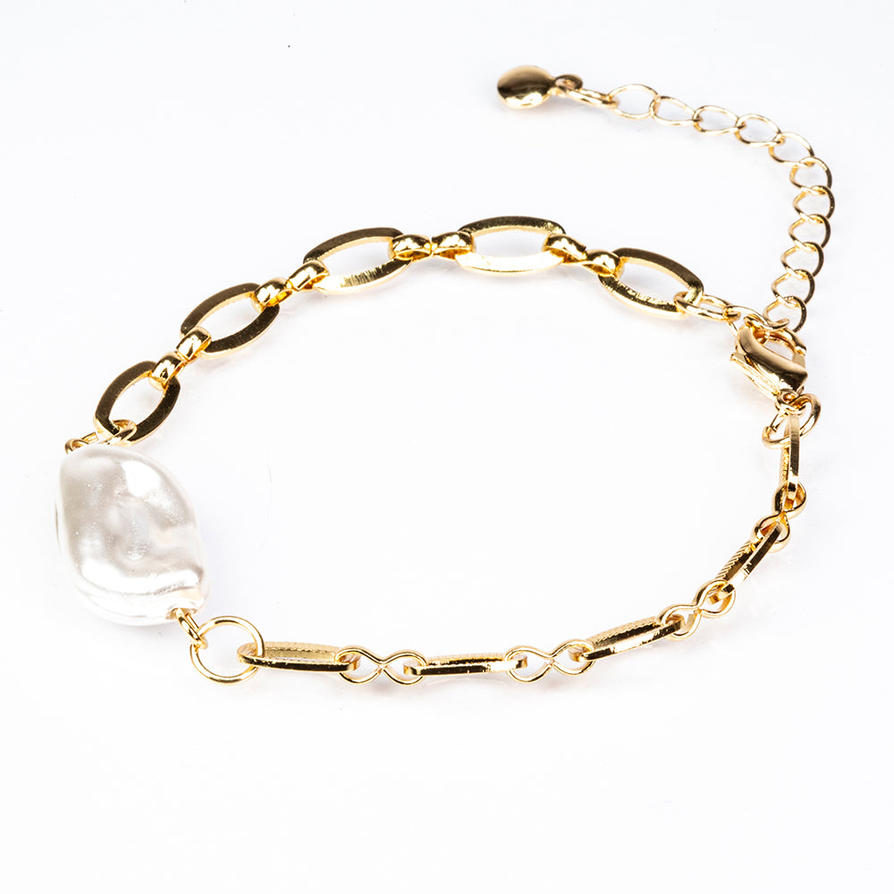 Armband aus goldplattiertesr Legierung mit Perle 1 