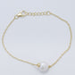 Goldplattiertes Silberarmband mit Süßwasserzuchtperle