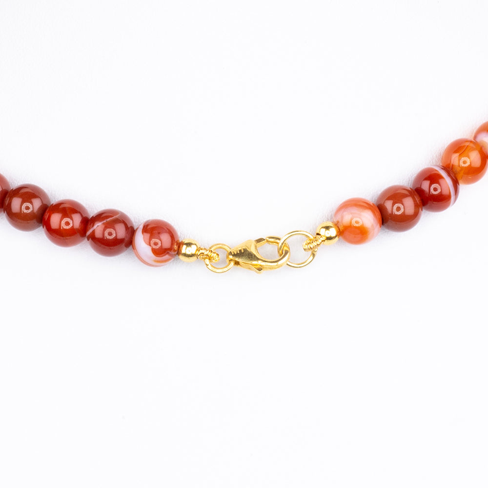 schmuckgarnitur aus Goldplattierte Silber mit rotem Achat 9 