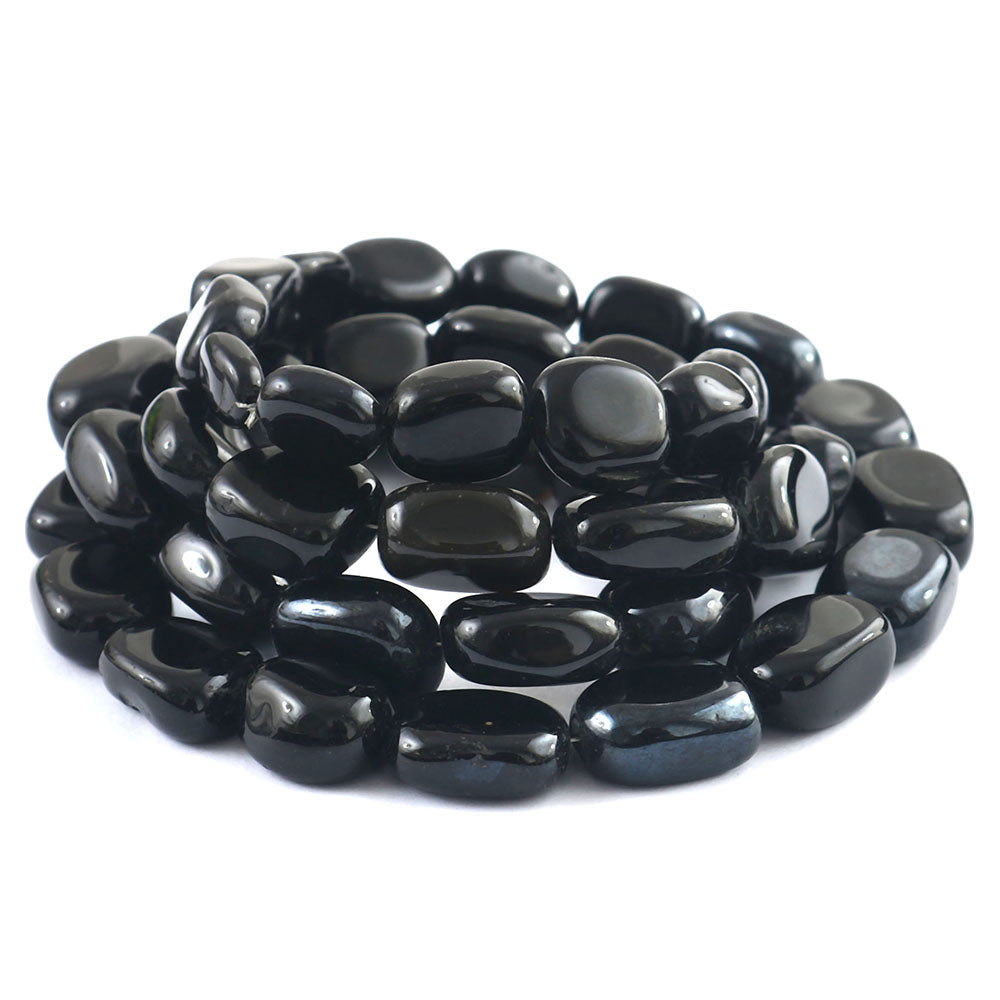 Nugget Halskette mit schwarzem Onyx 3 