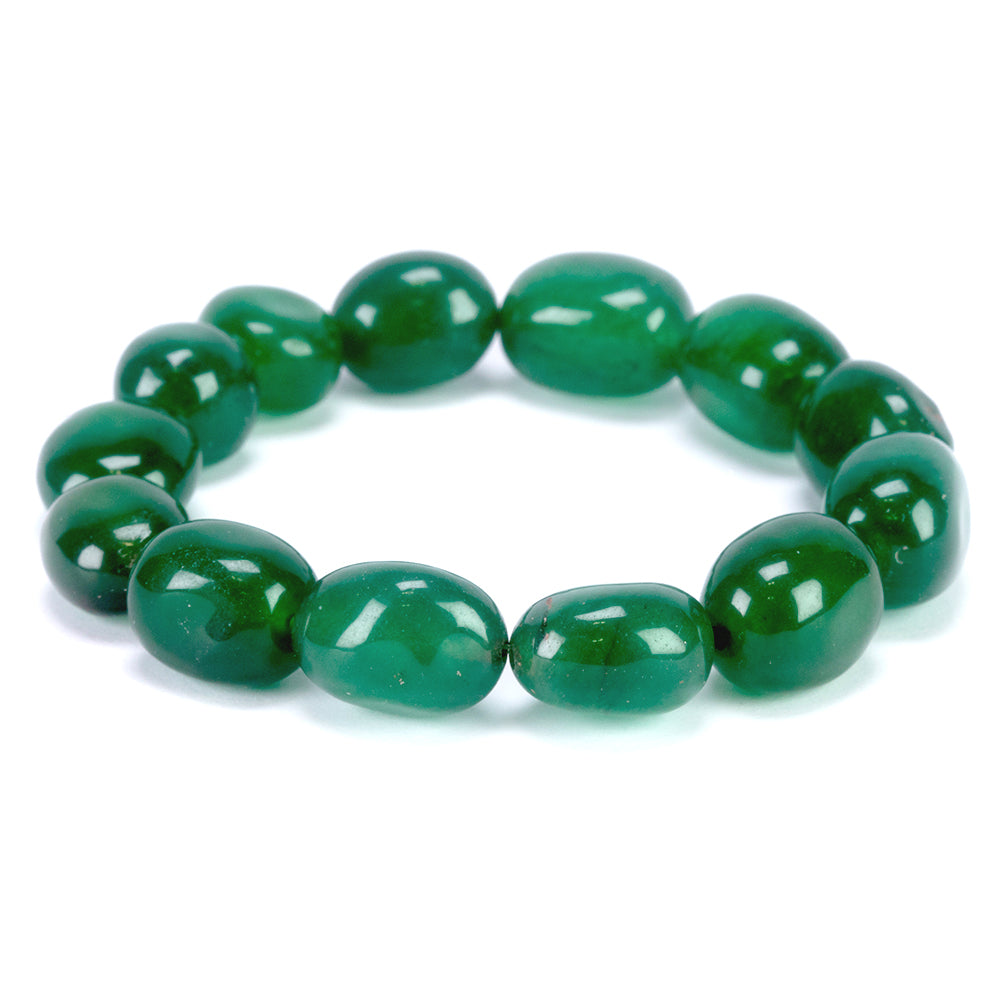Schmuckgarnitur aus künstlicher Perle mit grünem Jade 3 