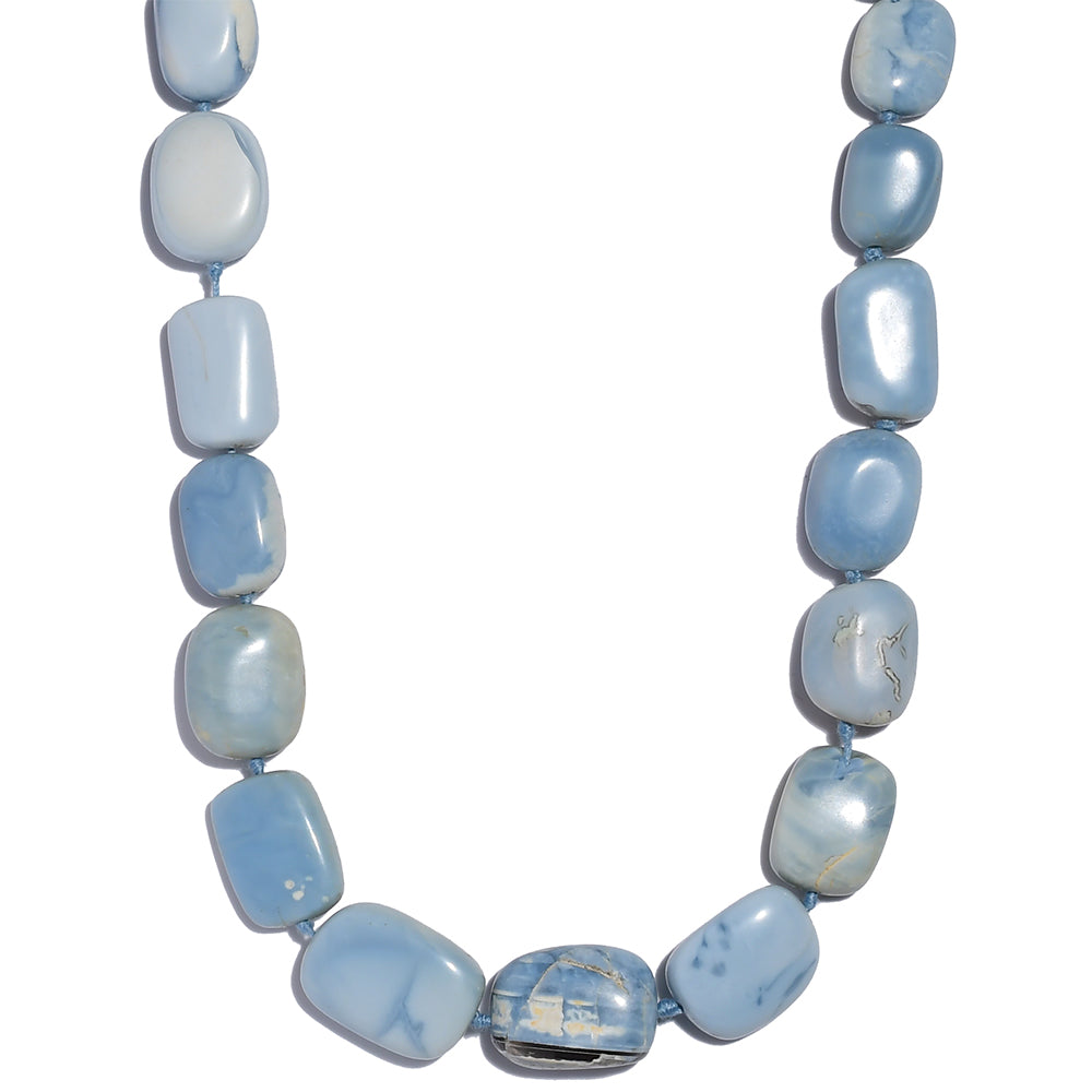 künstlicher Perle Halskette mit blauem Opal 3 