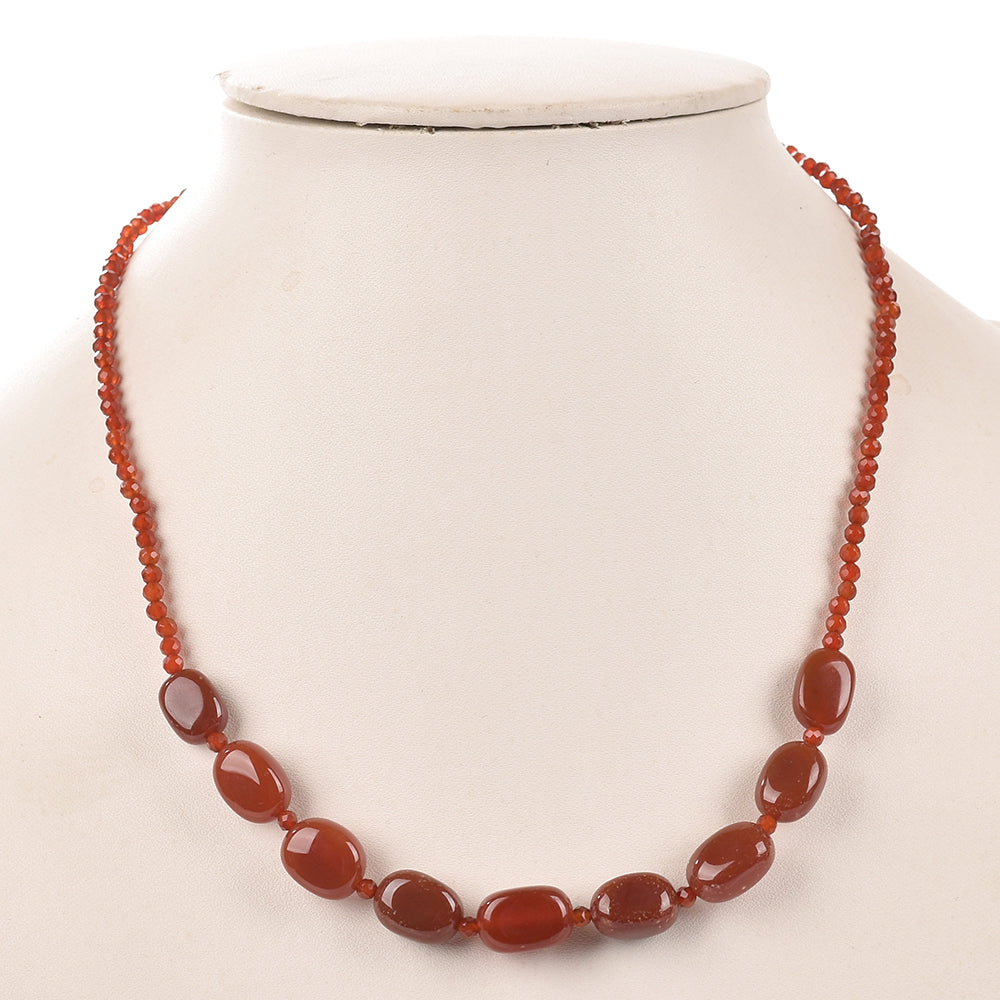 Goldplattierte Silberhalskette mit rotem Onyx