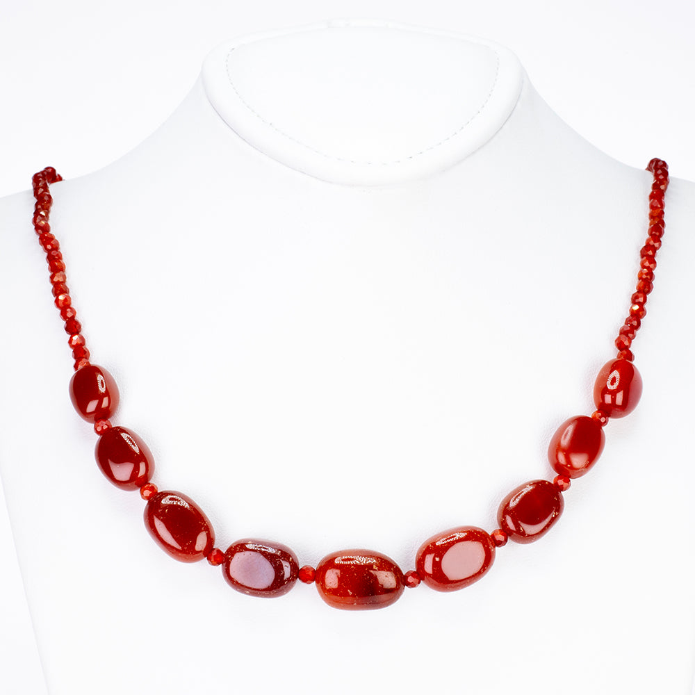 Goldplattierte Silberhalskette mit rotem Onyx