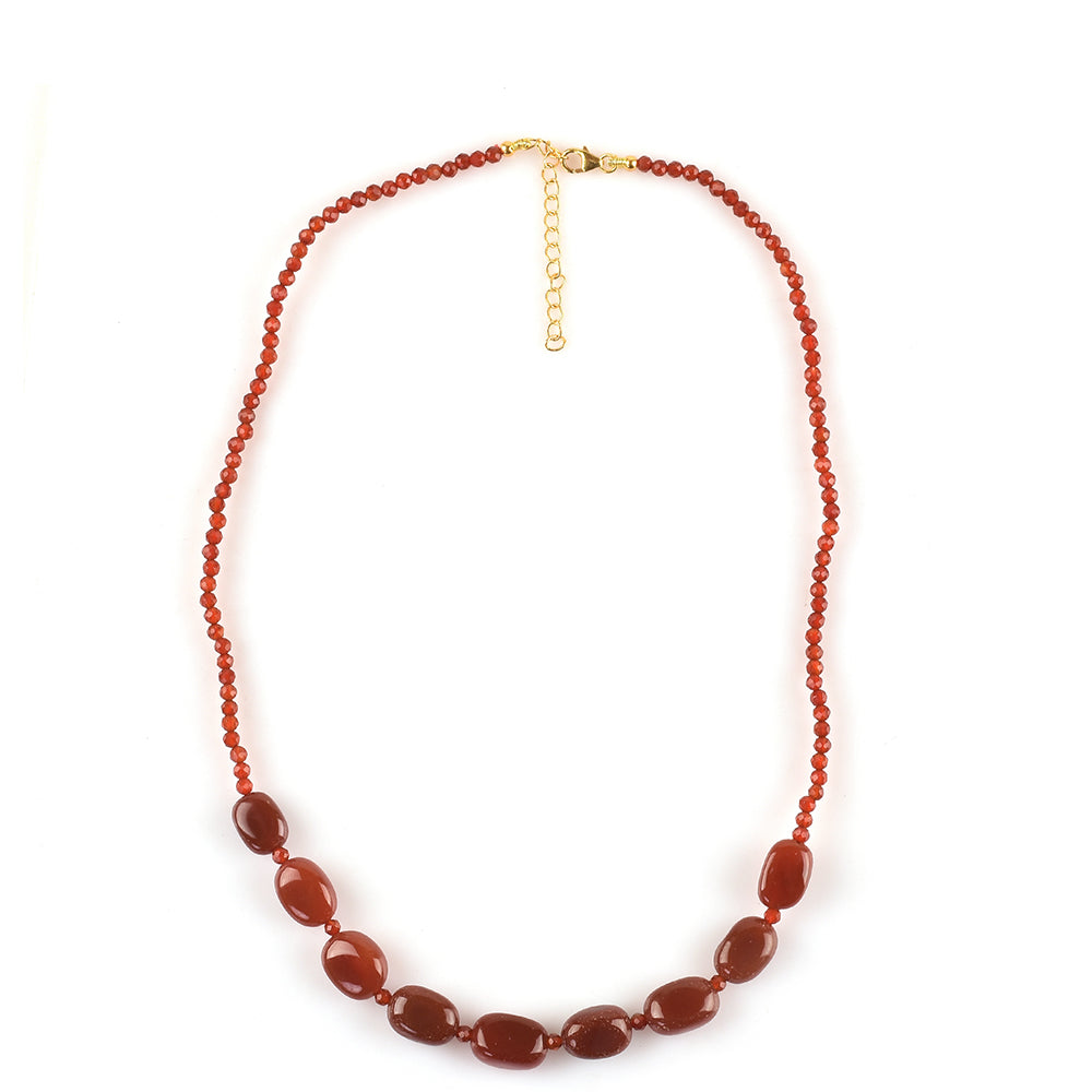 Goldplattierte Silberhalskette mit rotem Onyx