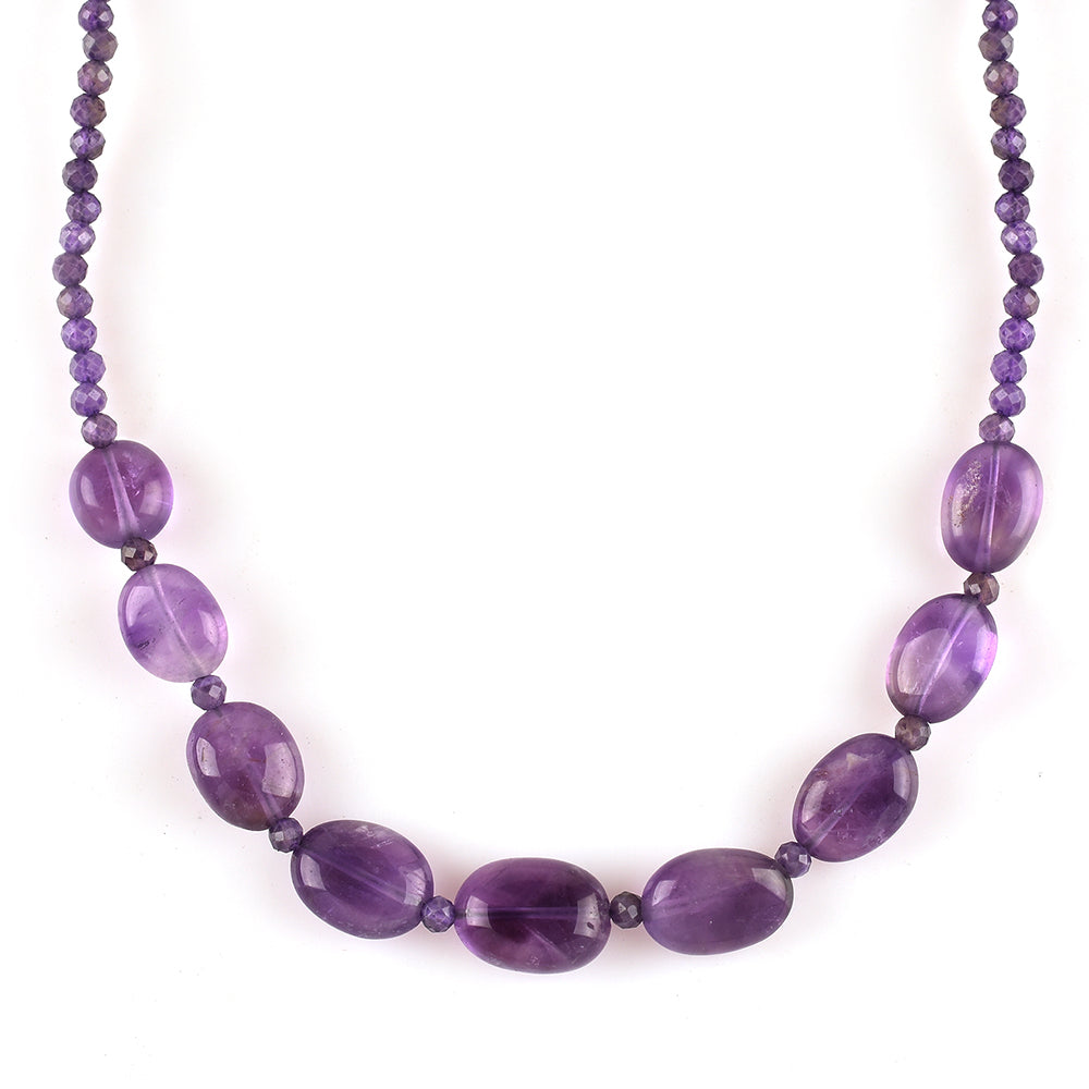 Goldplattierte Silberhalskette mit Amethyst