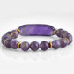 Nugget Armband mit brasilianischem Amethyst und goldfarbenem Hämatit