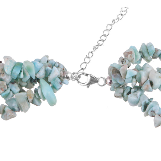Silberhalskette mit Larimar