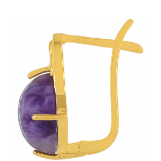 Goldplattierte Silberohrringe mit Charoit