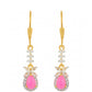Goldplattierte Silberohrringe mit äthiopischem neon pink Opal und weißem Topas